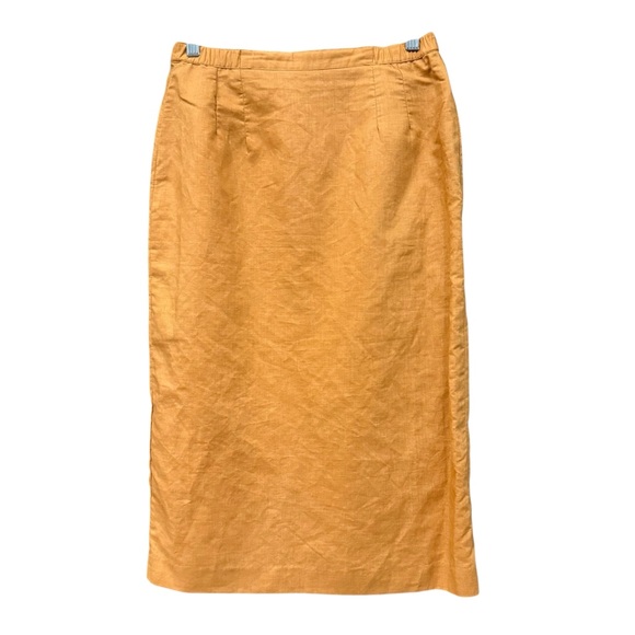 80s Maurada Linen Blend Suit Set Size 8 Embroidered Sequin Blazer Skirt Gold - Picture 5 of 9